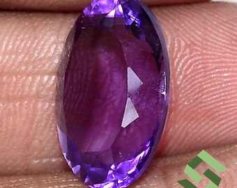 18x13 mm Certified Natural Amethyst Oval Cut 11.73 Cts Untreated Faceted  Loose Gemstone