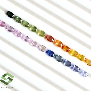 5 x 3 mm naturliga multi-safir ovala slipade 22 st lösa ädelstenar på 6,51 CTS bild 3