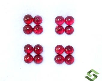 Lote de 16 cabujón redondo de rubí natural de 2,50 mm, piedras preciosas sueltas calibradas de 1,59 cts.