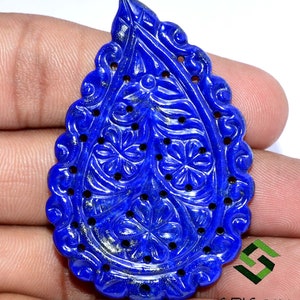 55x35 mm Handmade Carving Natural Lapis Lazuli Carving Loose Gemstone 62.77 Cts