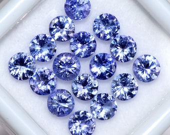 4 mm Natural Tanzanite Round Cut Lot 25 Pcs 6.54 Cts Faceted Calibrated Loose Gemstones