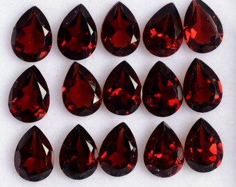 31.0 Cts 5 Pcs Natural Garnet Pear Cut Lot Loose Gemstones 10 X 14 MM P-434 