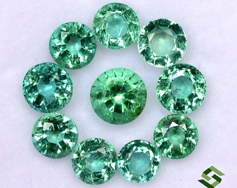 3.50 to 4.50 mm Natural Emerald Round Cut Calibrated Lot 10 pcs 2.34 Cts Loose Gemstones