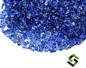 1-1.25 mm Natural Blue Sapphire Round Cut Loose Gemstones: 3.00 CTS Lot