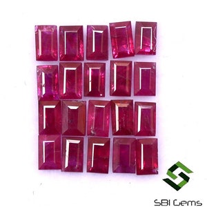 3x2 mm Natural Ruby Baguette Cut Lot 25 Pcs 2.14 Cts Burma Calibrated Loose Gemstones