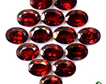 8x6 mm Natural Garnet Oval Cut Lot Faceted Calibrated Loose Gemstones