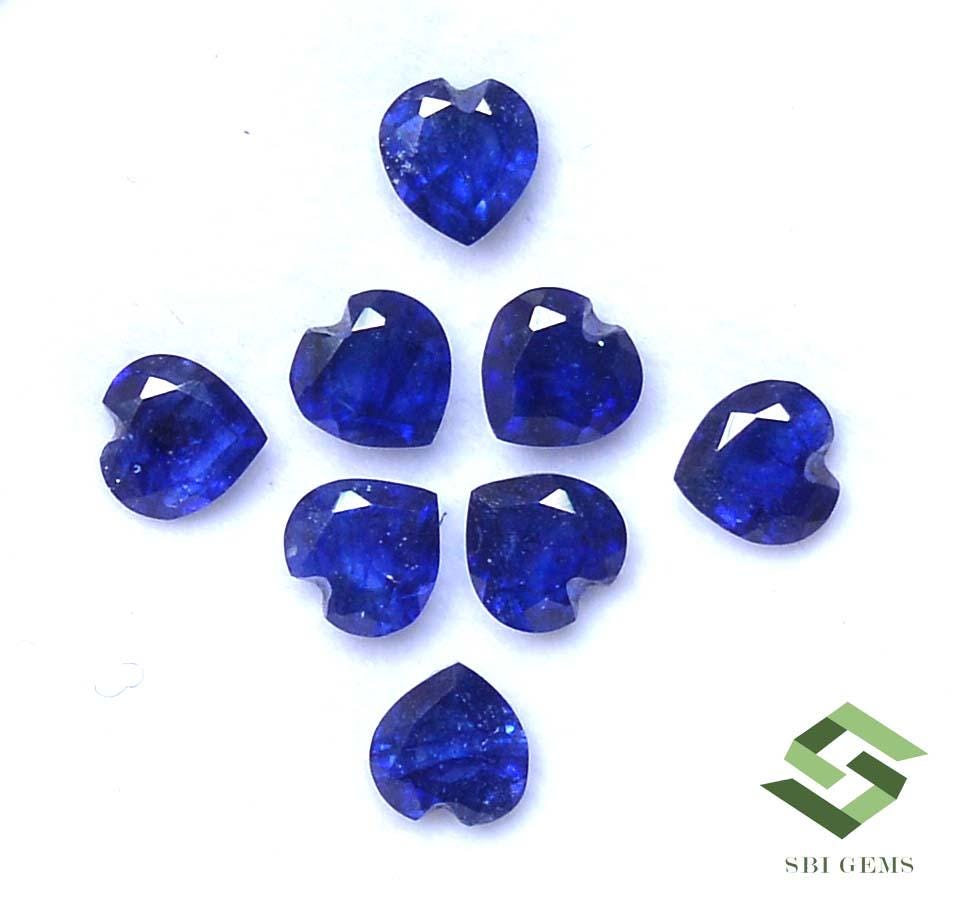 4x4 - 5 x 5 mm 天然ブルーサファイア ハートシェイプカット ロット 10