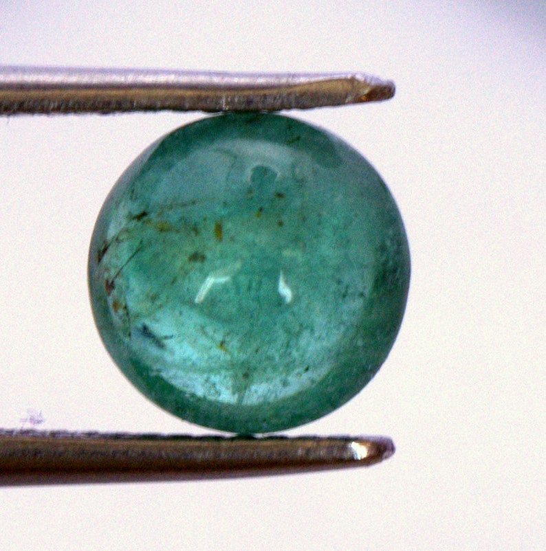 1.17 Cts Certified Natural Emerald Round Cabochon 6.50 mm Untreated Loose Gemstone