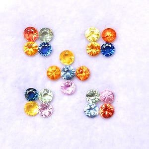 3 mm Natural Multi Sapphire Round Cut 2 Quality Lot Calibrated Loose Gemstones