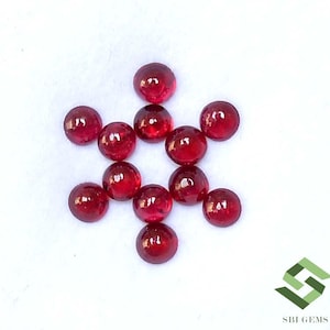 Lote de 16 cabujón redondo de rubí natural de 2,50 mm, piedras preciosas sueltas calibradas de 1,59 cts.
