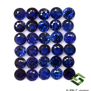 2.50 mm Natural Blue Sapphire Round Cut Lot 30 Pcs 2.56 Cts Calibrated Loose Gemstones