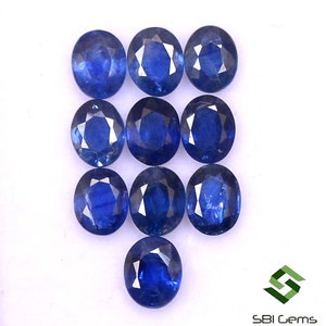 5x4 mm Natural Blue Sapphire Oval Cut Lot 05 Pcs Calibrated Faceted Loose Gemstones
