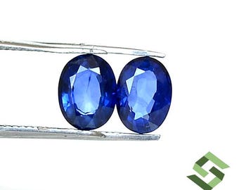 7x5 mm Natural Blue Sapphire Oval Cut 3 Quality Pair Faceted Loose Gemstones