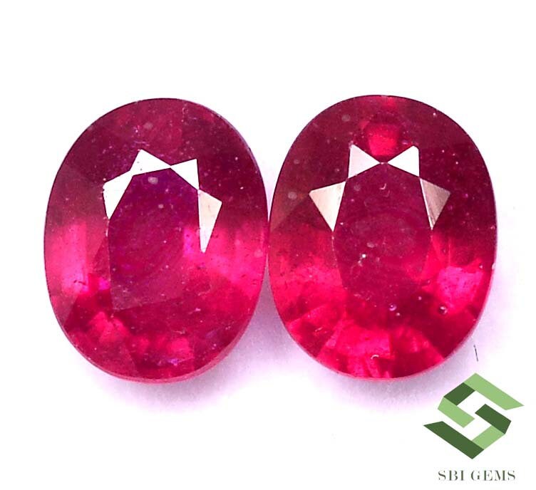 9x7 Mm Natural Ruby Oval Cut 5 Quality Pairs Calibrated