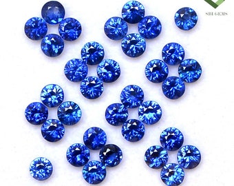 4mm Round Cut Natural Blue Sapphire: 30 Pcs Loose Gemstone Lot