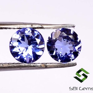 5 mm Certified Natural Tanzanite Round Cut Pair 3 Type Quality Calibrated Loose Gemstones