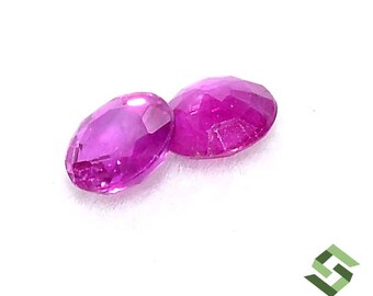 4 Carat Natural Mozambique Ruby - 4 Pieces, Round Cut, Eye Clean, GGI Certified Loose Gemstones (5.5mm Each)