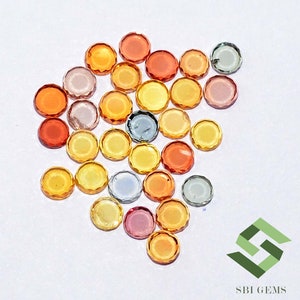 Multi Sapphire Gemstones: 3mm Round Tyre Cut, 25 Pcs Loose Sapphires