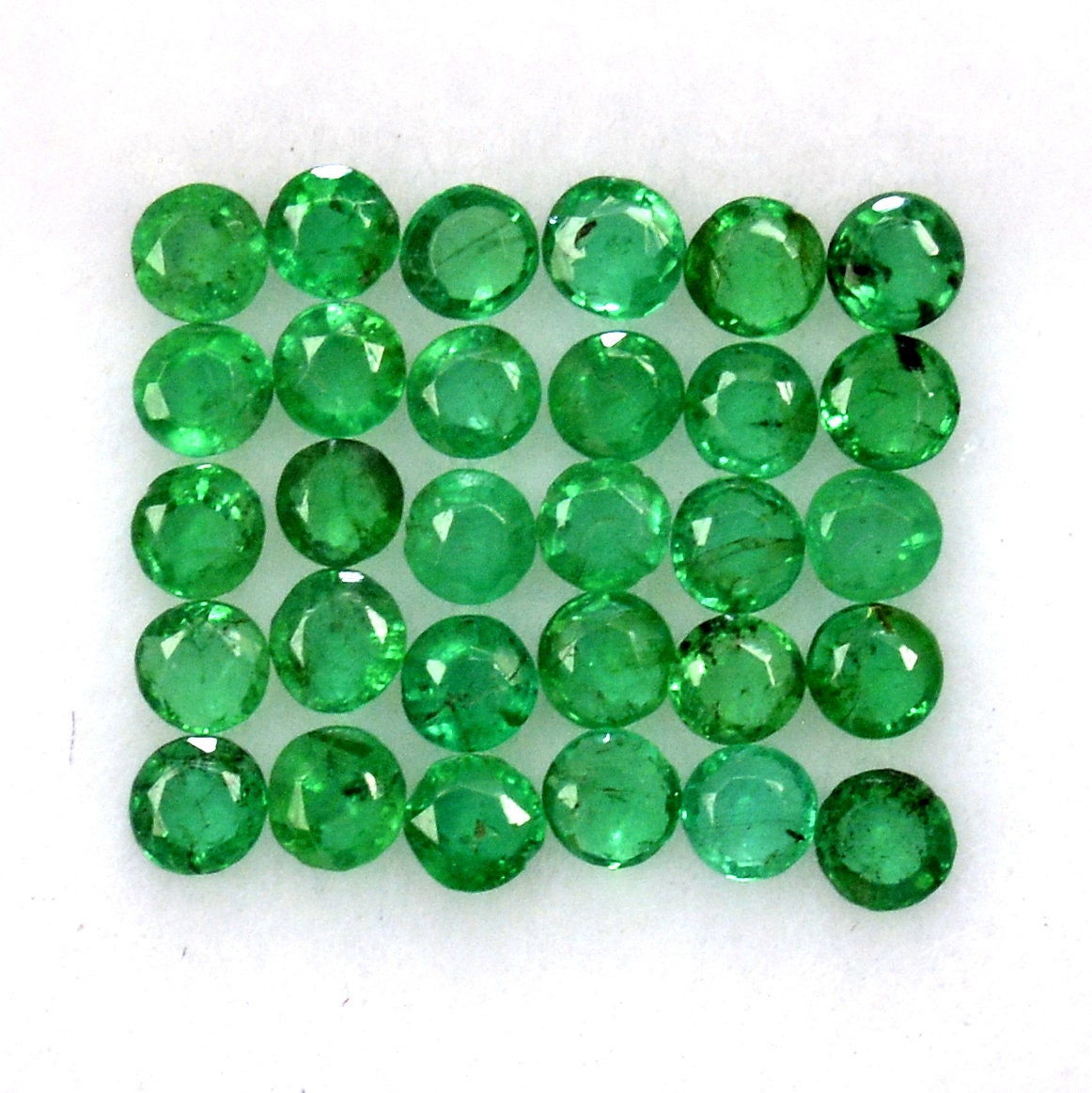 Natural Emerald Round Cut 3 mm Lot Untreated Unheated Faceted Loose Gemstones 