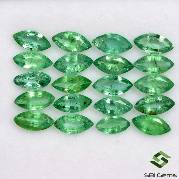 Natural Emerald Marquise Cut 4x2/5x2.50/6x3 10 Pcs mm Untreated Loose Gemstones 