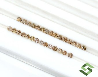 1-2.5mm Natural Brown Diamond Round Cut Lot: 10 Pcs Loose Gemstones