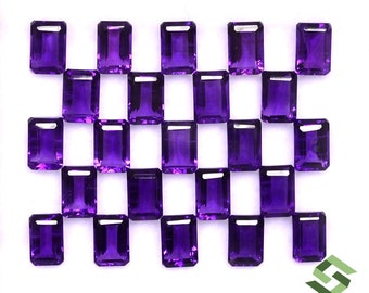 6x4 mm Natural Amethyst Octagon Cut Lot 10 Pcs Calibrated 2 Quality Loose Gemstones
