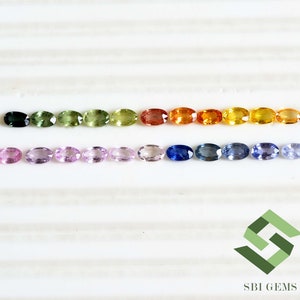 5 x 3 mm naturliga multi-safir ovala slipade 22 st lösa ädelstenar på 6,51 CTS bild 2