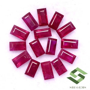 3.25x1.75 mm Natürlicher Rubin Baguette Schliff Lot: 10 Stück lose Edelsteine