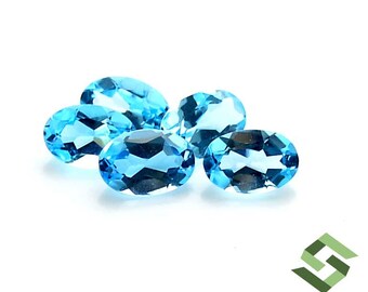 14x10 mm Certified Natural Sky Blue Topaz Oval Cut Pair