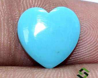 12x12-24x24 mm Natural Sleeping Beauty Turquoise Heart Cabochon: Arizona Sky Blue Gemstone