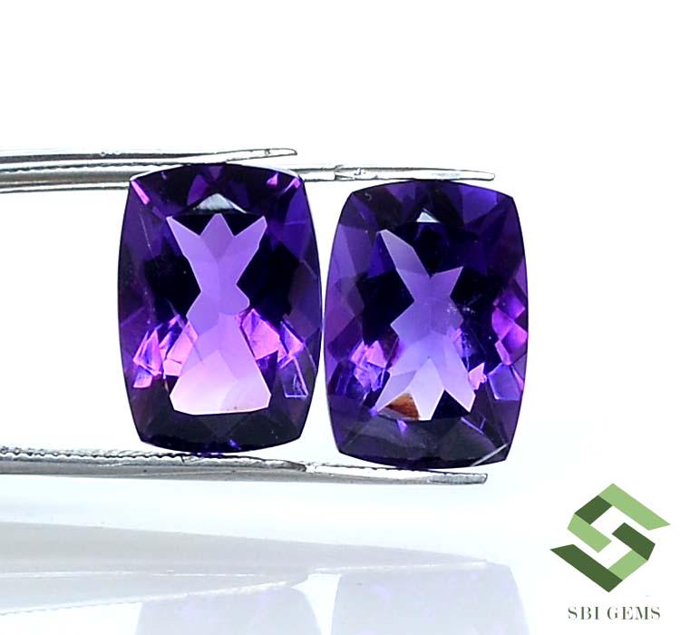 オリジナルアメジスト枕 10 x 8 mm～14 x 10 mmの天然アメジストクッションカット宝石