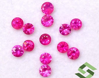 3 mm Natural Ruby Round Diamond Cut Lot 3 Quality Calibrated Loose Gemstones