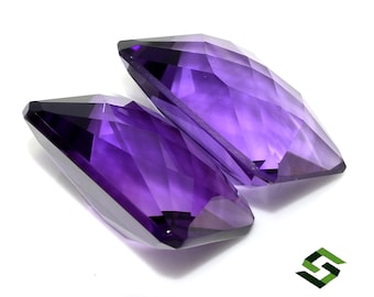 20x15 mm Certified Natural Amethyst Octagon Checker Cut Pair 41.81 Cts Unheated Loose Gemstones
