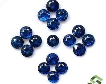 4 mm Natural Blue Sapphire Round Cut 2 Quality Lot Calibrated Loose Gemstones
