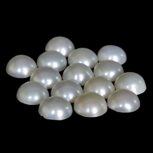 8 mm White Pearl Round Cabochon Lot 15 Pcs Calibrated Loose Gemstones 23.99 Cts