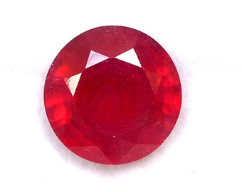 12 mm Natural Ruby Round Cut 9.09 CTS, Faceted Deep Red Loose Gemstone GF