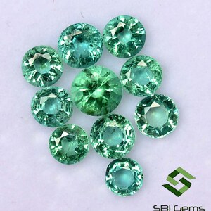 Natural Emerald Round Cut Loose Gemstones: 10 pcs, 2.34 Cts