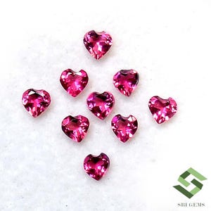 Pink Tourmaline Heart Gemstones: 3mm Calibrated Loose Stones, 1.05 CTS