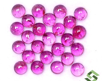 3mm Natural Pink Tourmaline Cabochons: Calibrated Loose Gemstones, Lot of 10 Piece