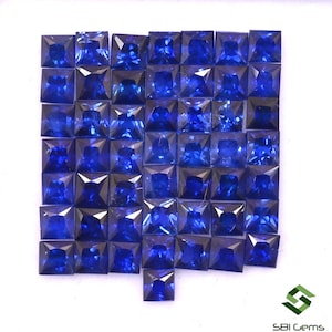 2.50 mm Natürliche Blaue Saphir Quadrat Princess Cut Lot 10 Stück 1.05 CTS kalibriert Lose Edelsteine