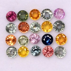 Multi Sapphire Lot: 3mm Round Faceted Loose Gemstones, 2.88 Cts