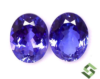 Oval Tanzanite Pair: 4.32 CTS, 9x7 mm Loose Gemstones