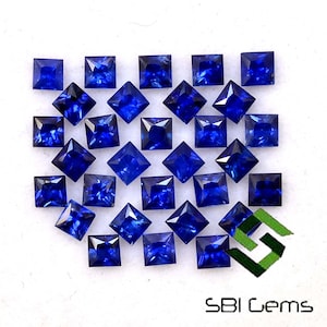 2.50 mm Natürliche Blaue Saphir Quadrat Princess Cut Lot 15 Stück 1.71 CTS kalibriert Ceylon Lose Edelsteine
