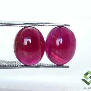 10x8-11 x 9 mm naturlig rubin oval cabochon matchande par lösa certifierade ädelstenar