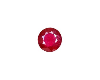 10.48 CTS Round Cut Ruby Gemstone: Deep Red, 13 mm