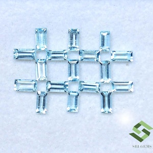 5x2.50 mm Natural Aquamarine Baguette Cut Lot 18 Pcs 3.18 CTS Calibrated Loose Gemstones