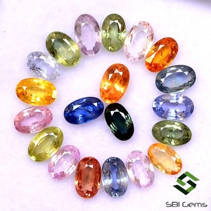 5 x 3 mm naturliga multi-safir ovala slipade 22 st lösa ädelstenar på 6,51 CTS bild 7