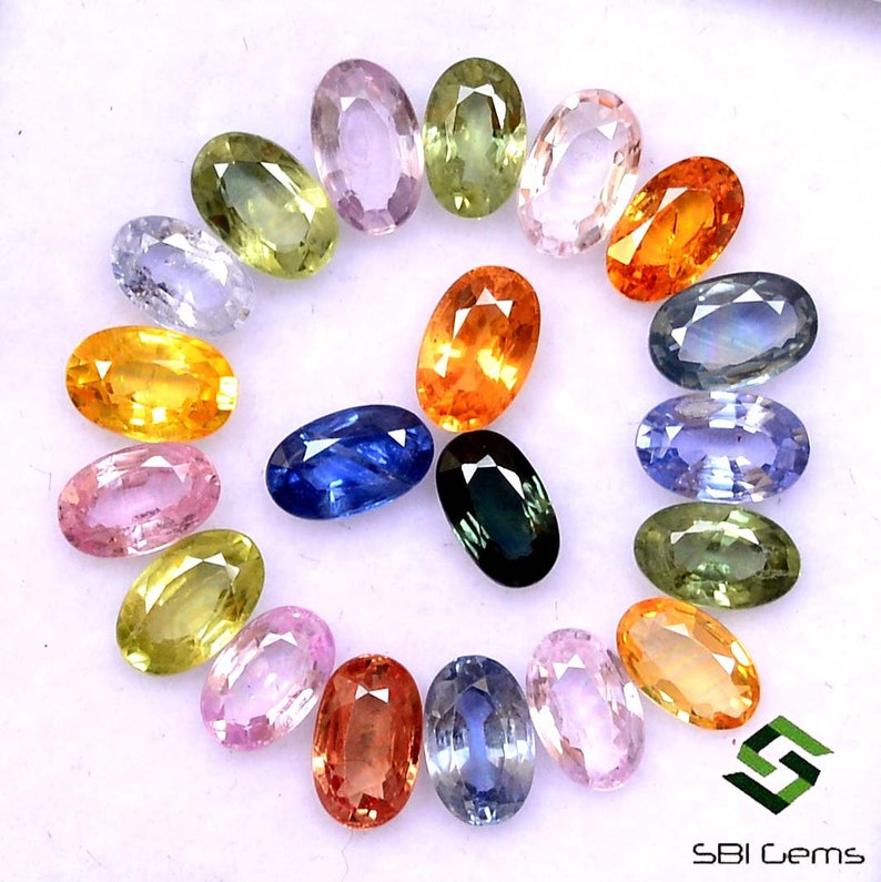 5 x 3 mm naturliga multi-safir ovala slipade 22 st lösa ädelstenar på 6,51 CTS bild 7