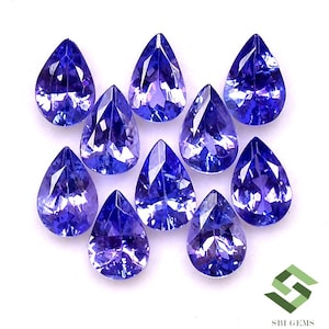 6x4 mm Natural Tanzanite Pear Cut Lot 10 Pcs 4.16 Cts Calibrated Loose Gemstones