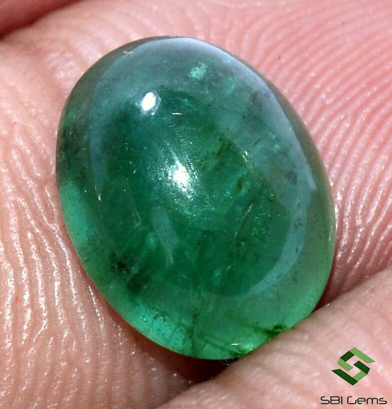 11x9 Mm Certified Natural Emerald Oval Cabochon 3.44 Cts - Etsy